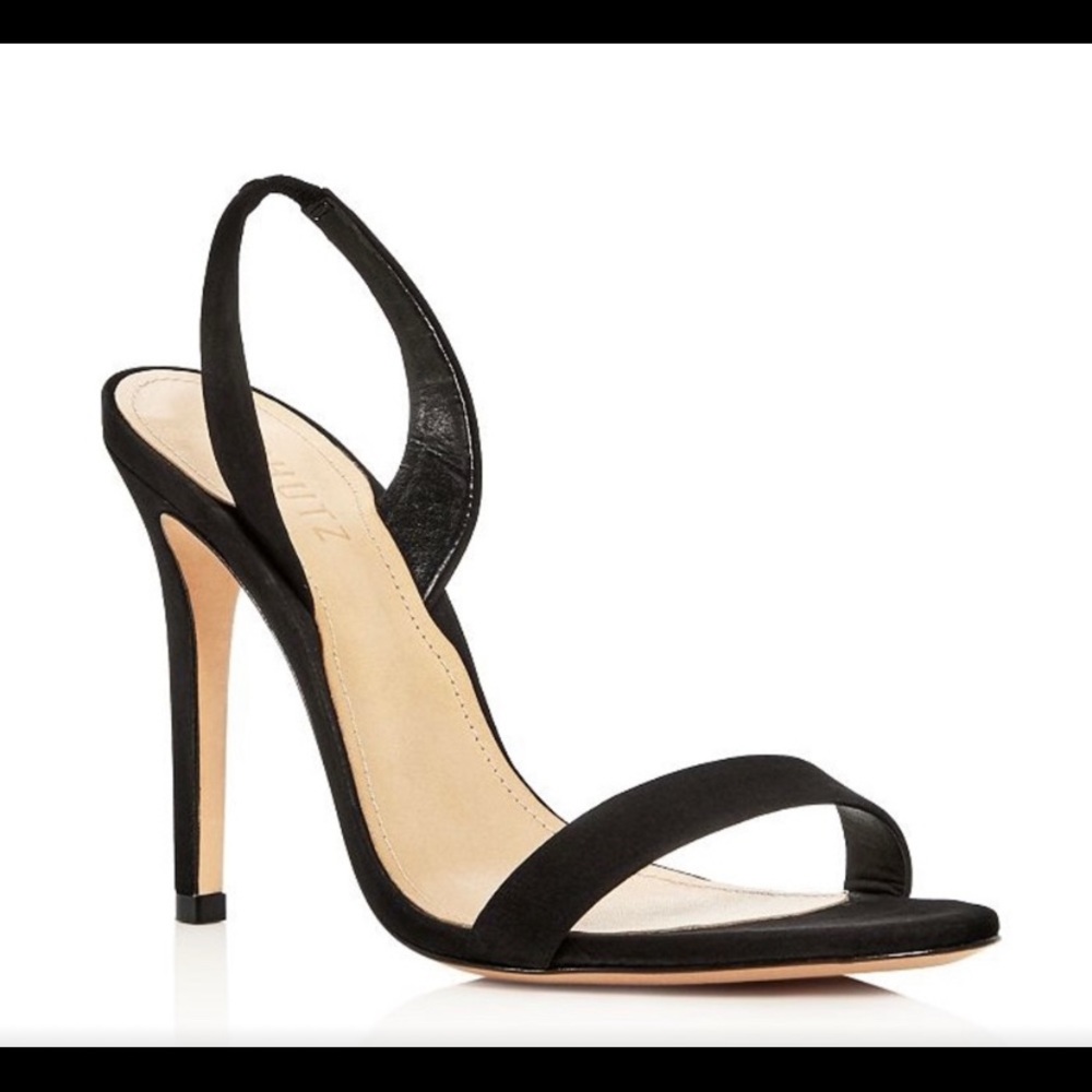Schutz Loriane Black Slingback Heels Size 10